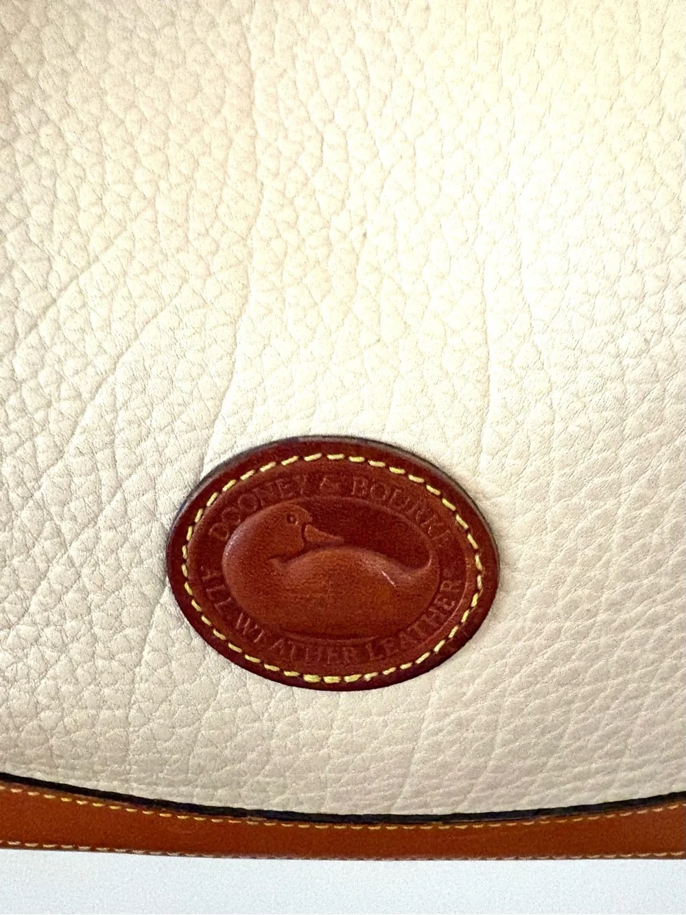 DOONEY & BOURKE Neutral Tan Pebbled All Weather Leather Hobo Bag Bucket